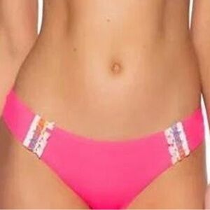 Hot Pink Lace Trim Bikini